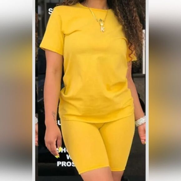 Super cute plus size 2pc biker and crew tee set sz 1x - Picture 2 of 4